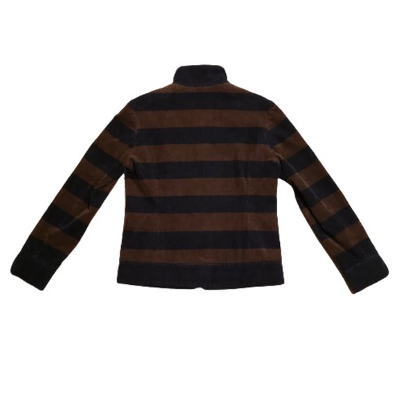 BAPY A Bathing Ape Striped Jacket Women's Small S Short Brown Blue Y2K Designer - Picture 1 of 10